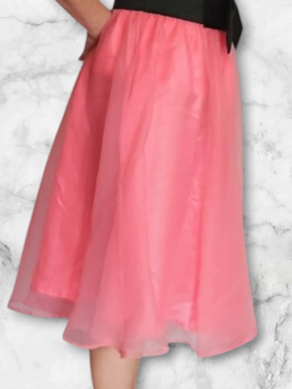 Color lounge peachy pink tulle circle skirt elastic waist size 2x